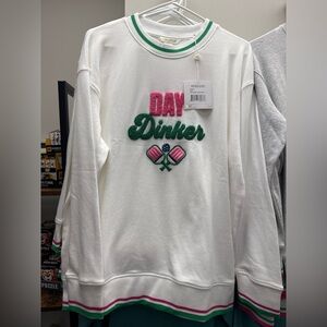 Shiraleah Ivory Sweatshirt with Green Accents